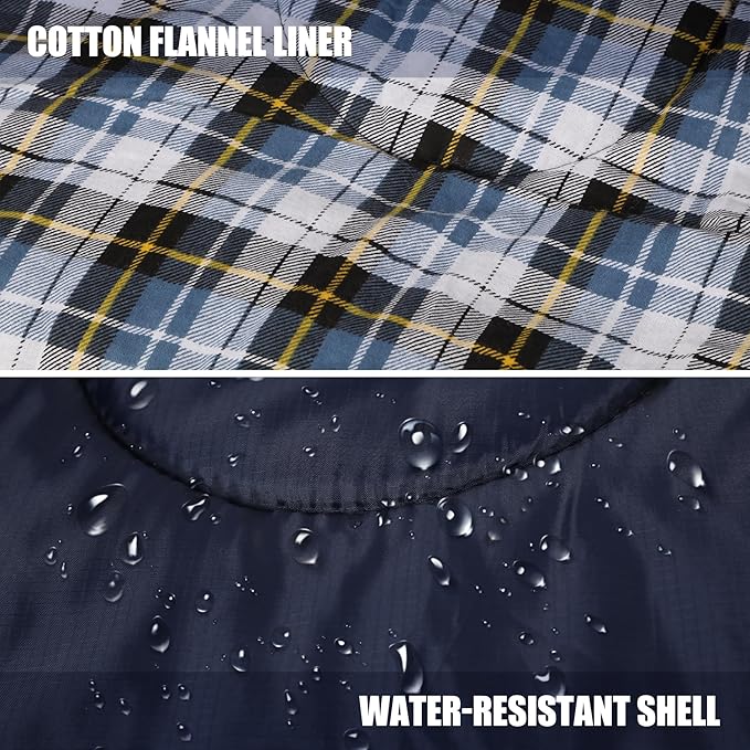 REDCAMP Cotton Flannel Sleeping Bag for Camping Backpacking Adults Cold Weather Envelope Sleeping Bags with 2/3/4/6lbs Filling