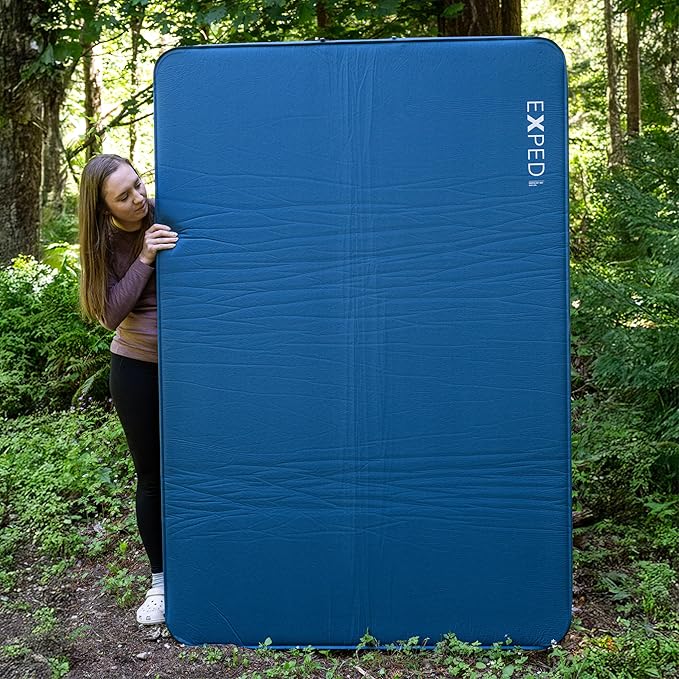 Exped DeepSleep Mat Duo Medium - Self Inflating Firm Car Sleeping Mat 3” Foam Pad Pump Included