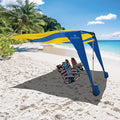 Shark FIN Shade Beach Tent Wind Sun Canopy Portable Easy Set Up UPF 50+ No Assembly Required 3-30 MPH - 1 to 8 People - Tie Downs Included - 2 Sizes Large 9' X 10' &amp Giant 13.5' X 10' PATENTS Pend