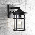 SAFAVIEH PLT4001A Lighting Senta Black Metal Wall (LED Bulb Included) Outdoor Lantern