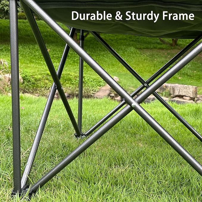 Double Camping Chairs Folding Chair Camping Loveseat Oversized 2 Person Camp Chairs for Adults Camping Couch Two Person Lawn Chairs Outdoor Sport Chair