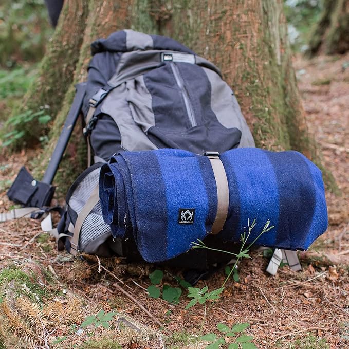 Arcturus Military Wool Blanket - Warm Thick Washable - Great for Outdoors Camping Stadium Blanket Picnics Travel - Car &amp Bushcraft Survival Kits