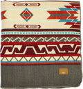 Inca Aztec Throw Queen King Blanket | Southwest Indian Navajo Boho Style | Native Cover for Camping Bedding Couch Vanlife | Faux Alpaca Lightweight Hypoallergenic (Chimborazo Beige Queen)