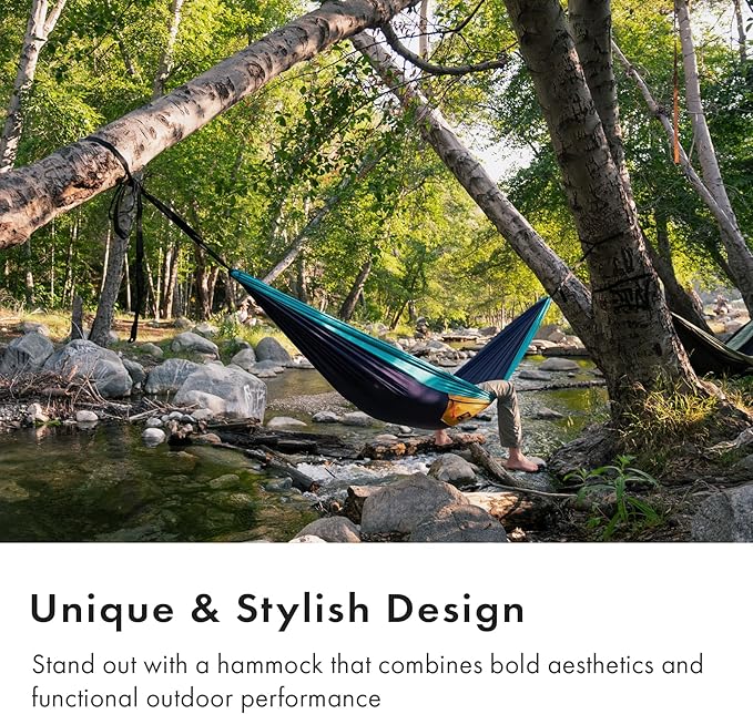 Suparpine II Hammock for Camping with Straps Included (Deep Blue Double)