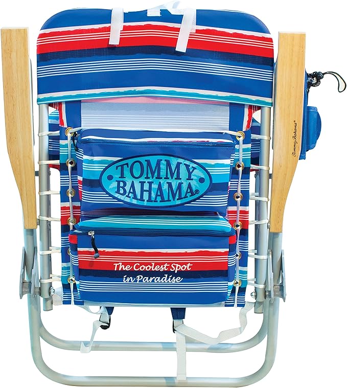 Tommy Bahama Hi-Boy 17 Seat Height 4-Position Lace-Up Suspension Folding Beach Backpack Chair