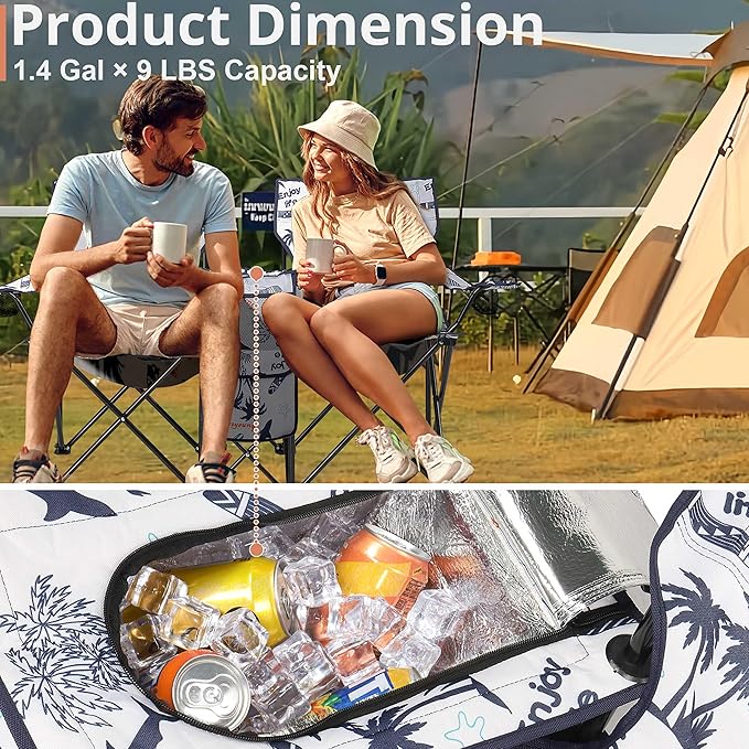Portable Loveseat Folding Camping Chair w/Detachable Umbrella Heavy-Duty Steel &amp Oxford Material Fishing Chair for Beach Outdoor Activities Compact Design with Carrying Bag Load 180 LBS Per S