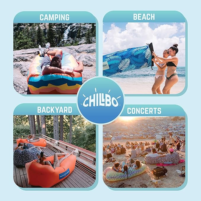 Chillbo Lazybone Inflatable Lounger - Ultimate Inflatable Couch for Maximum Chill - The Perfect Blow Up Couch for Music Festivals Or Lounger for Camping