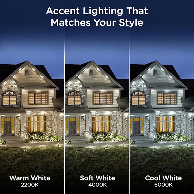 Enbrighten Vibe Eternity Accent Permanent Outdoor Lights for House 100ft 24 RGBWIC LEDs Wide Spacing 94lm Tunable White Everyday Eave Lighting Smart App Works with Alexa Google Home 85713