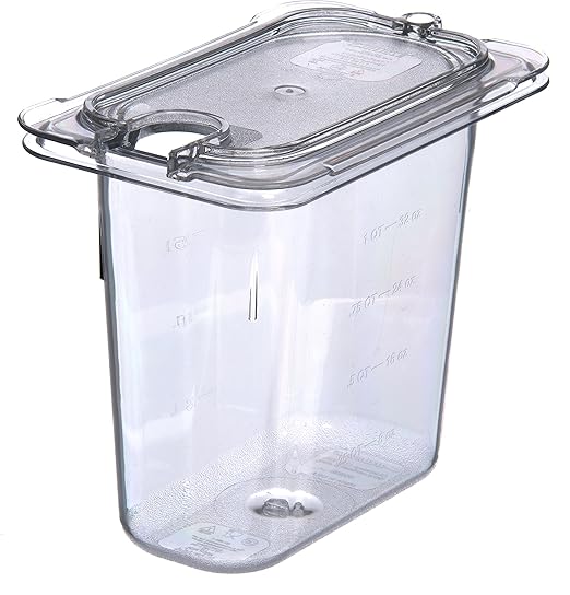 Carlisle FoodService Products 10337U07 StorPlus Ninth Size Polycarbonate Universal Flat Surface Notched Food Pan Lid Clear (Pack of 6)