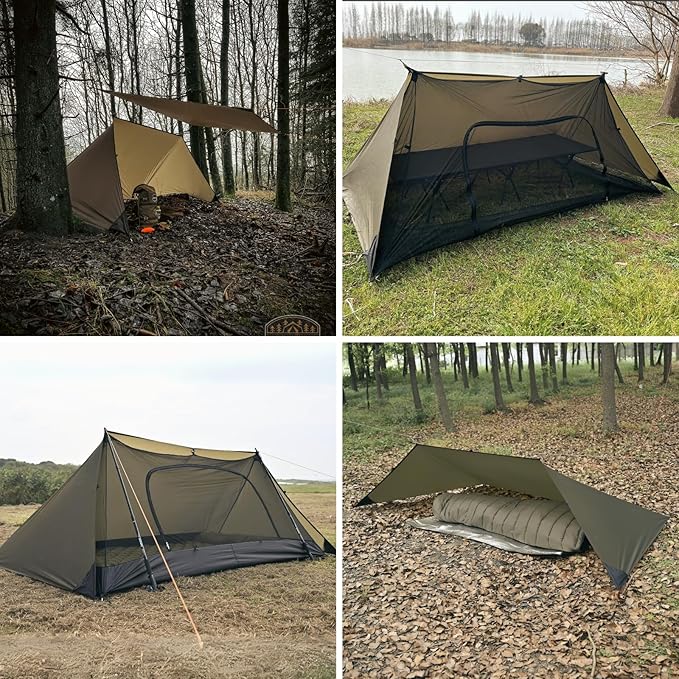 Onewind Emergency Shelter Survival Shelter Tent Lightweight Reusable Rainproof Windproof Shelter for Camping Hiking Backpacking and Camping Cot OD Green