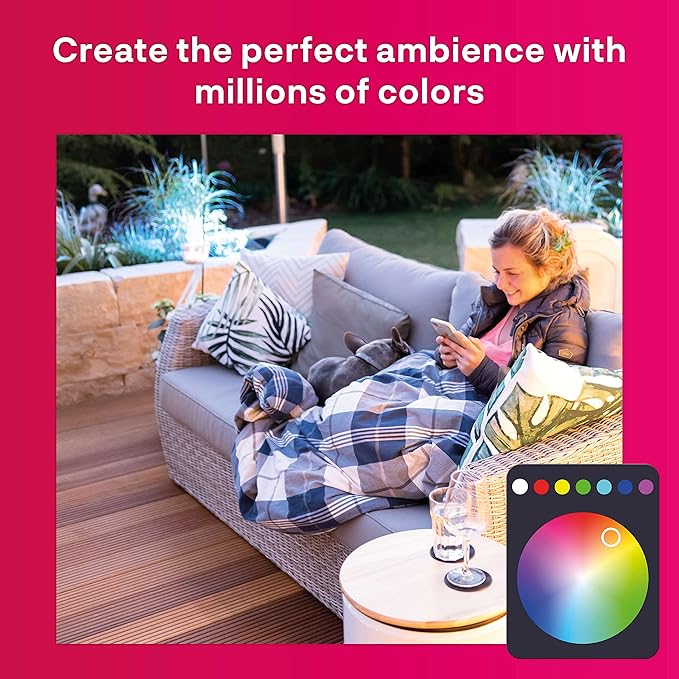 innr Smart Outdoor Lights Color Pathway Lights Works with Philips Hue* Alexa Hey Google SmartThings (Hub Required) Zigbee Outdoor Lights 3-Pack with Power Supply and RGBW Control Box OPL 130C