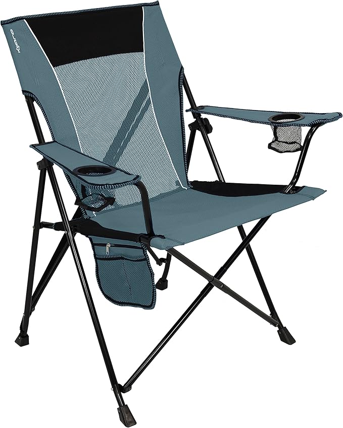 Kijaro Portable Camping Chairs - Enjoy the Outdoors with a Versatile Folding Sports Chair for Outdoor &amp Lawn - Dual Lock Feature Locks Position – Hallet Peak Gray