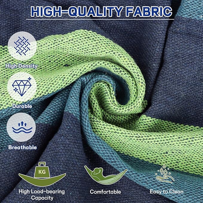 Durable Hammocks 660 Lbs Capacity Camping Essentials Hiking Gear Accessories Max 2 X Tree Straps &amp Carabiners &amp Duckbilled Buckle &amp Thicker Rope &amp Portable Carrying Bag Included (Blue