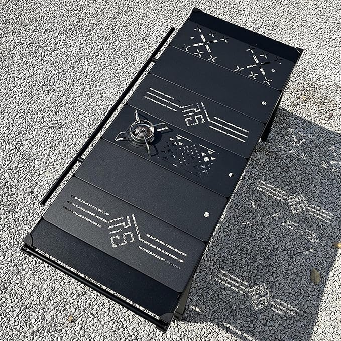 Folding Camping Table 0.5 Unit IGT Board Accessories Aluminum Alloy Outdoor Cook System Portable Picnic Table with Carry Bag for Backyard BBQ (Flat Tabletop)