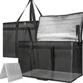 Bodaon 2-Pack Insulated Food Delivery Bag With Hard Bottom XXXL Pizza Cooler Bags Rideshare Delivery Bag Grocery Shopping and Catering Thermal Cold/Hot Styrofoam Carrier for Travel/Car