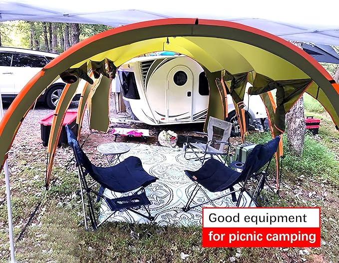 Car Canopy Tent Large Camping Shade for 8-10 Person Family Tent Picnic BBQ Friends Gathering Waterproof Windproof Lightweight Easy Setup 15 * 10 FT