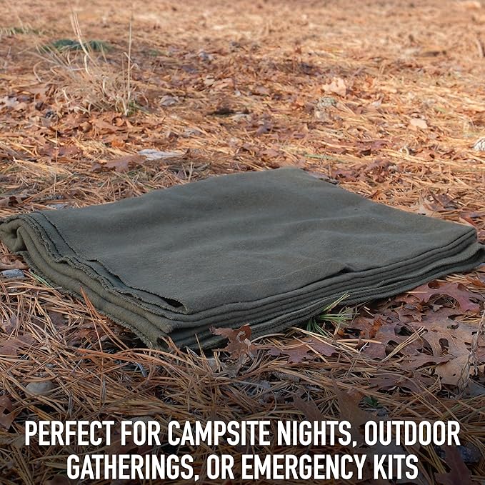 Rothco Wool Blanket - Warm Emergency Outdoor Sporting Events Camping Sleep Throw