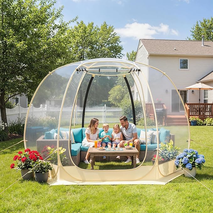 Pop Up Bubble Tent 10 x 10 FT Instant Igloo Tent Suitable for 4-6 People Screen House for Patios Cold