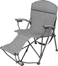 Zenithen Portable Outdoor Folding Chair with Foot Rest Gray - Perfect for Camping Outdoor Activities Sporting Events and Patio Furniture