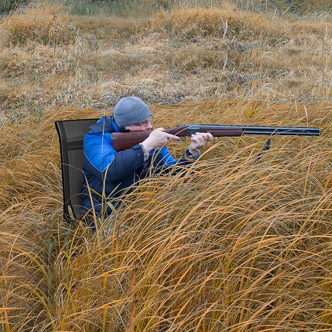 GYMAX Hunting Chair 360 Degree Swivel Hunting Blind Chair with Carry Handle 330 lbs Capacity Comfortable Waterproof Portable and Silent Folding Dove Hunting Chair for Blinds