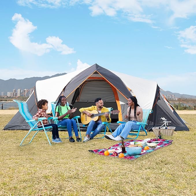 Tent for Family Camping Quick Setup Instant Pop Up Dome Tents Outdoor 2-3 Person / 6 Person with Water-Resistant Rainfly and Mesh Roofs &amp Door &amp Windows