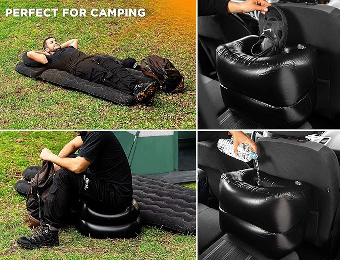 Car Air Mattress Truck Back Seat Bed – Zento Deals Camping Bed Inflatable Mattress – Portable Travel Bed with Pillows – Travel Camping Sleeping Outdoor Bed – Universal Car SUV Truck and RV…