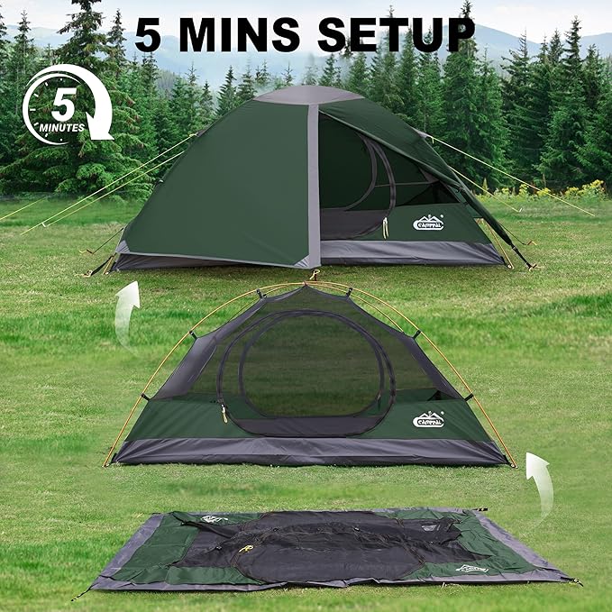2 Person Backpacking Tent Waterproof Windproof Two Person Tent Lightweight Easy Setup 2 Man Tent for Camping Hiking Cycling