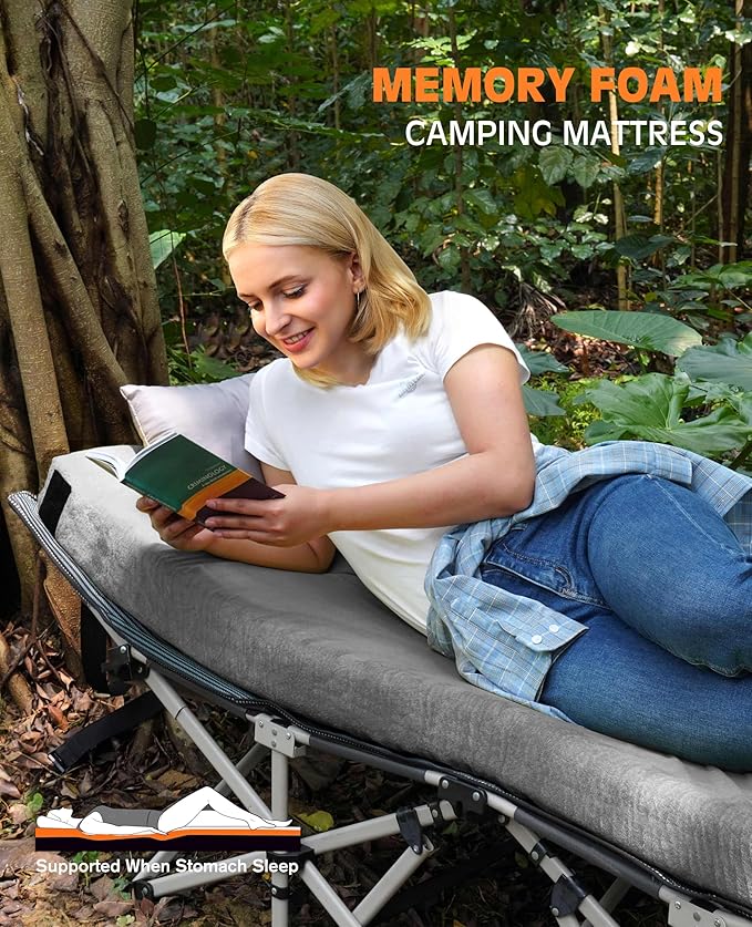 4 INCH Extra Thick Memory Foam Camping Mattress 30D Foam Camp Pad for Car Tent Cot Roll Up Mattress for Guests Sleepovers RV Truck Camper