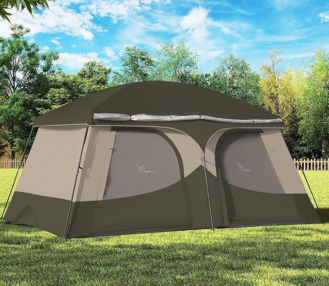 Vidalido Tents8-10 Person Camping Tent with Extended Vestibule2 Room Weather Resistant Family TentsEasy Install Waterproof Outdoor Tent for Camping Hiking