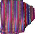 Lucio Fabrics Unique Native Peruvian Throw - Vibrant Colors Lightweight Durable - HomeYoga BeachCampingPicnicOutdoor Activities Thin Blanket 70'' x 47'' (Purple Andean Stripes)