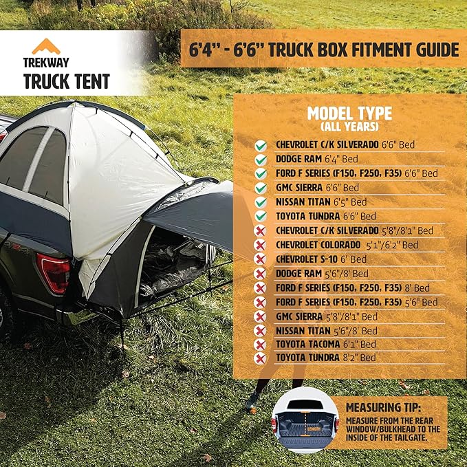 Offroading Gear 6.5ft Truck Bed Camping Tent w/Awning | Waterproof | Portable | Compatible with F150| Ram| Sierra| GMC| Nissan| Etc.