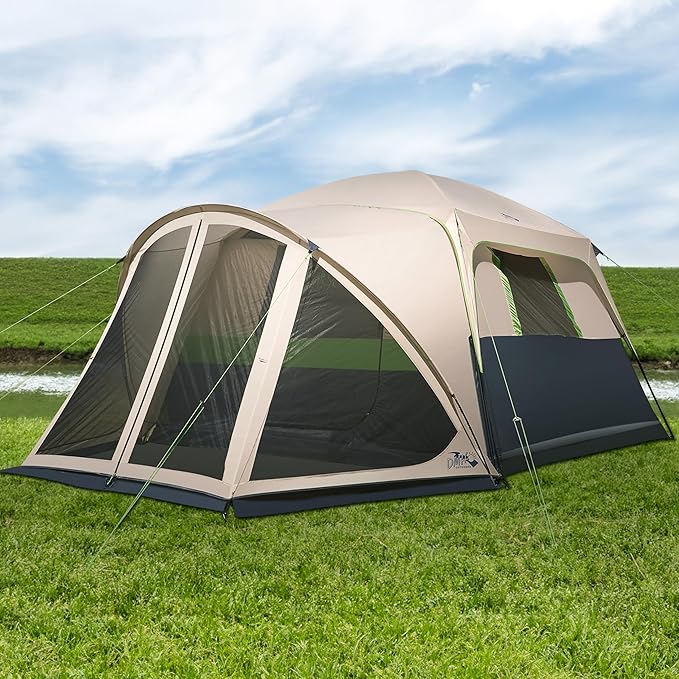 Tents for Camping 6/10 Person Camping Tent with Screen Porch Weatherproof Large Cabin Tent with Rainfly and Carry Bag Family Tent for Outdoor Camping and Backyard