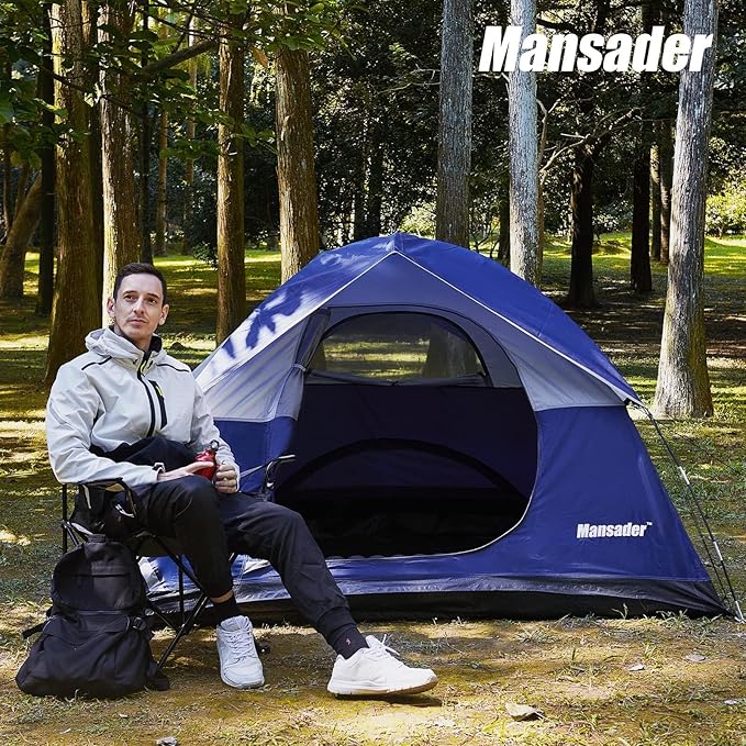 Camping Tent Waterproof 2/3/4 Person Tents for Camping Lightweight Easy Set Up Outdoor Hiking Tent Backpacking Tent with Carry Bag Backpack Tent Suit for Family Beach Hiking Travel