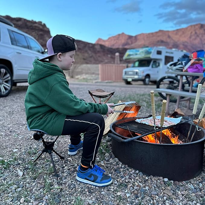 GRAND TRUNK Compass 360° UC Swivel Stool | Ultra-Compact Foldable Camping Seat | 260 lb Capacity | 7000 Series Aluminum Frame Portable for Hiking &amp Travel | Storm