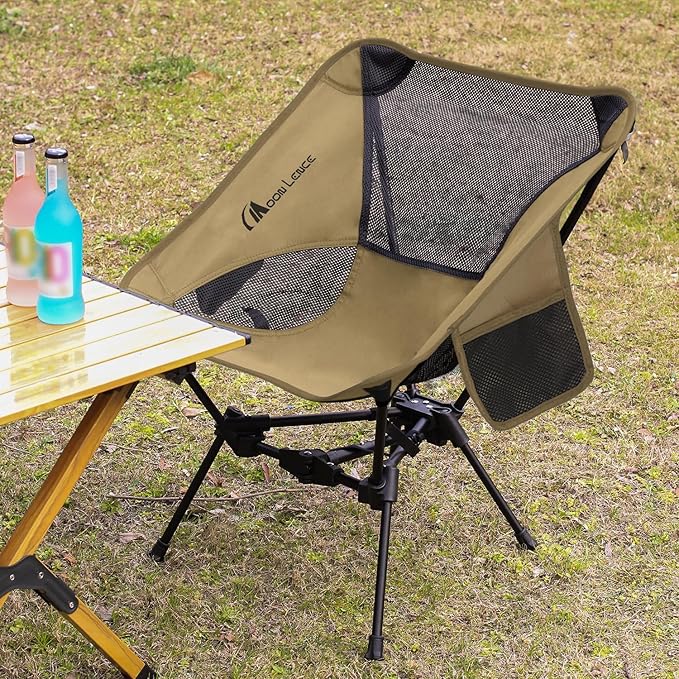MOON LENCE Portable Camping Chair Lightweight Foldable Chair - The 4th Generation Portable Folding Chair - Compact Ultralight Folding Chairs for Hiking Mountaineering Beach