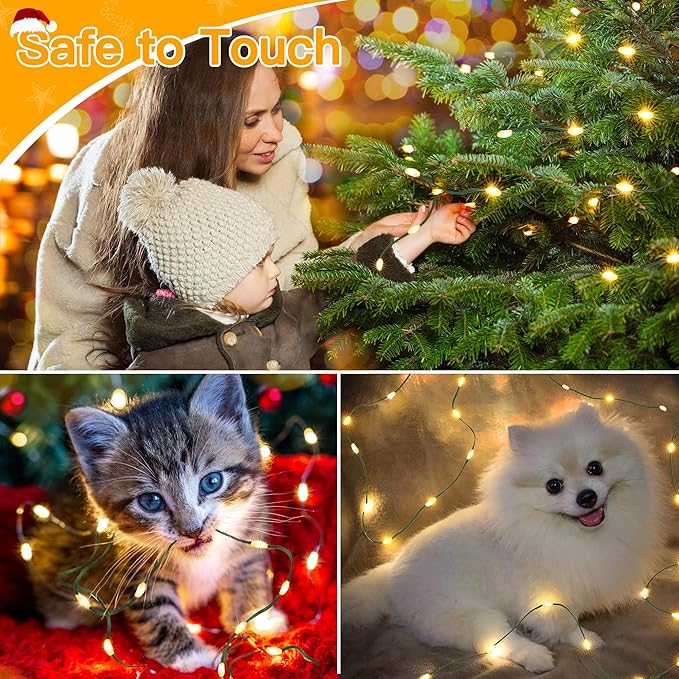 Ollny Christmas Lights 1000 LED 330 FT IP67 Waterproof Plug in Christmas Tree Lights with Remote 8 Modes 3 Timers Dimmable House Xmas Indoor Decorations String Light (Warm White) (Pack of 2)