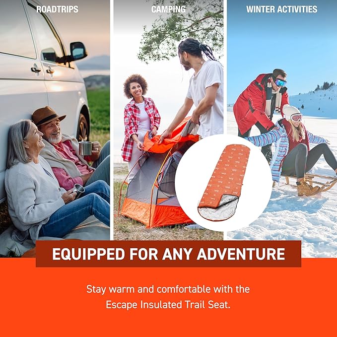 Sol Escape Insulated Trail Seat - Portable Cushion - Insulated Chair Pad - Comfortable Camping Seat Cushion - Lightweight &amp Foldable - Outdoor Gear - Camping &amp Hiking Essentials