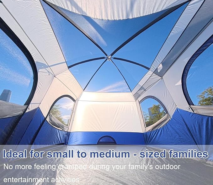 Vidalido Tents8-10 Person Camping Tent with Extended Vestibule2 Room Weather Resistant Family TentsEasy Install Waterproof Outdoor Tent for Camping Hiking