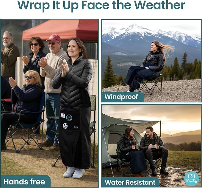 Mozy Wearable &amp Weatherproof Outdoor Blanket – Lower-Body Thermal Wrap for Superior Warmth