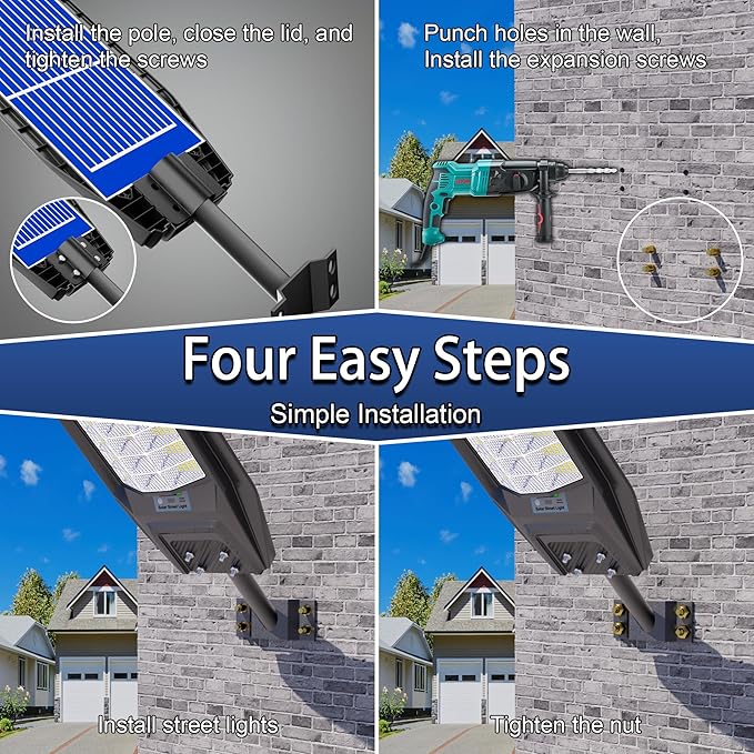 loyoele 3-Pack 9000W Solar Flood Lights Outdoor Wide Angle 4800000LM Commercial Parking Lot Light Solar Street Light Outdoor Security IP66 Lamp for Basketball Court Road Garden