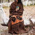 ACUSHLA Merino Wool Blanket - Soft Warm Thick Washable Large Bed Couch Camping Outdoor Travel Throw Blanket All Seasons Flame Brown 79X63