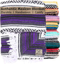 Del Mex Classic Mexican Blanket Large Authentic Woven Falsa Throw (70x50) Artisan Southwest Décor for Beach Yoga Outdoors (Purple)