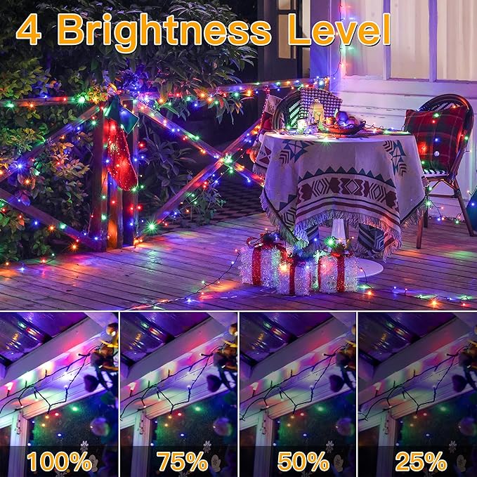 Ollny Christmas Lights 1000LED 328FT Long Christmas Tree Lights with 8 Modes Remote Timer IP44 Waterproof Outdoor Christmas Lights for Tree House Yard Outside Xmas Decorations Multicolor