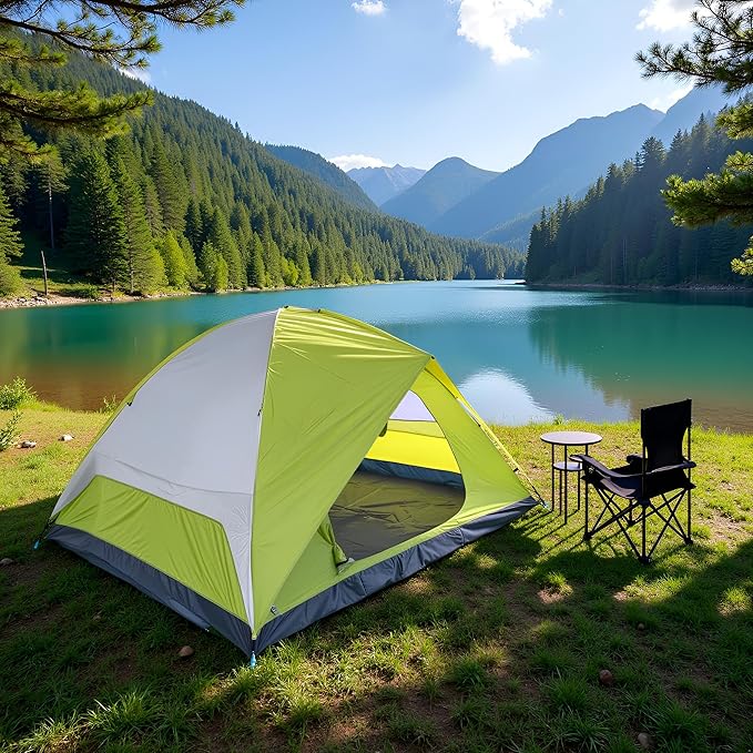 4-6 Person Dome Camping Tent Family Camping Tent 83x106 inches Waterproof Oxford Flooring for Fishing Outdoor Camping Hiking Study Tours Summer Camps.