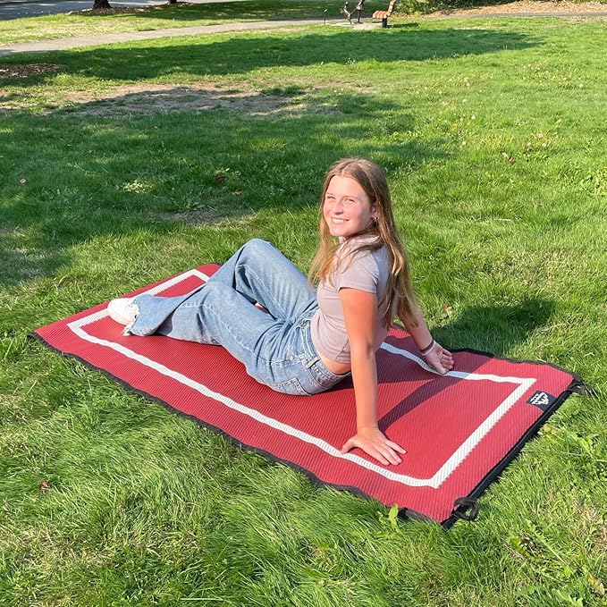 Mountain Mat 3x6 Maroon Recycled Outdoor Mat – Extra Thick 5mm Waterproof Rug – Reversible – Luxury Patio Mat for Camping Deck Bath RV Anti-Fatigue Standing Beach (Maroon 3' x 6')