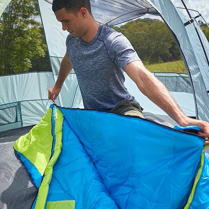 Coleman Kompact Mummy Sleeping Bag 25 Degrees Indoor/Outdoor Lightweight Sleeping Bag for Adults Sleeping Bag for Camping Hiking Backpacking with Included Compression Sack Spider Mum/Tiger Lily