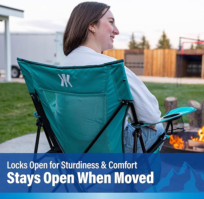 Kijaro Dual Lock Portable Camping Chairs - Enjoy the Outdoors with a Versatile Folding Chair Sports Chair Outdoor Chair &amp Lawn Chair - Dual Lock Feature Locks Position – Jasper Green