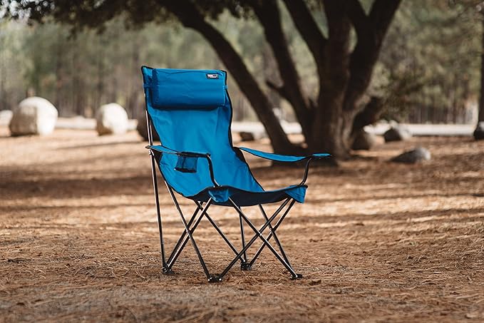 Travel Chair Classic Bubba Chair with Adjustable Pillow Large Folding Chair for the Outdoors 300-Pound Capacity Blue One Size