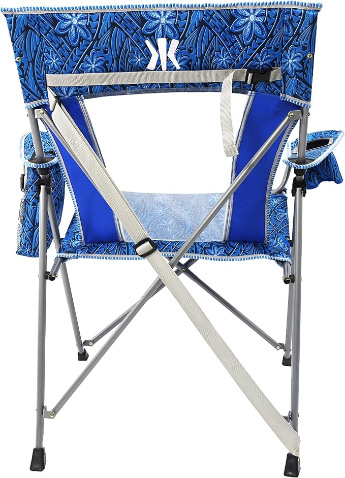 Portable Beach Chair for Adults - Kijaro Journey Print Beach Folding Chair Steel Frame Foldable Beach Chair High Beach Chair with Cooler Pocket Outdoor Folding Chair