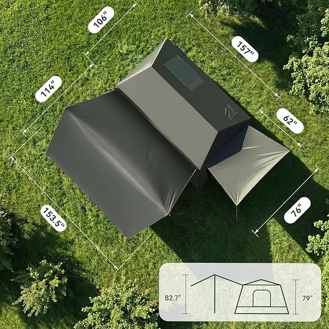 Inflatable Blow Up Tents for CampingWaterproof Oxford Hot Tent with Manual PumpSpacious Easy Setup Inflatable Camping Air Tent for Family Glamping
